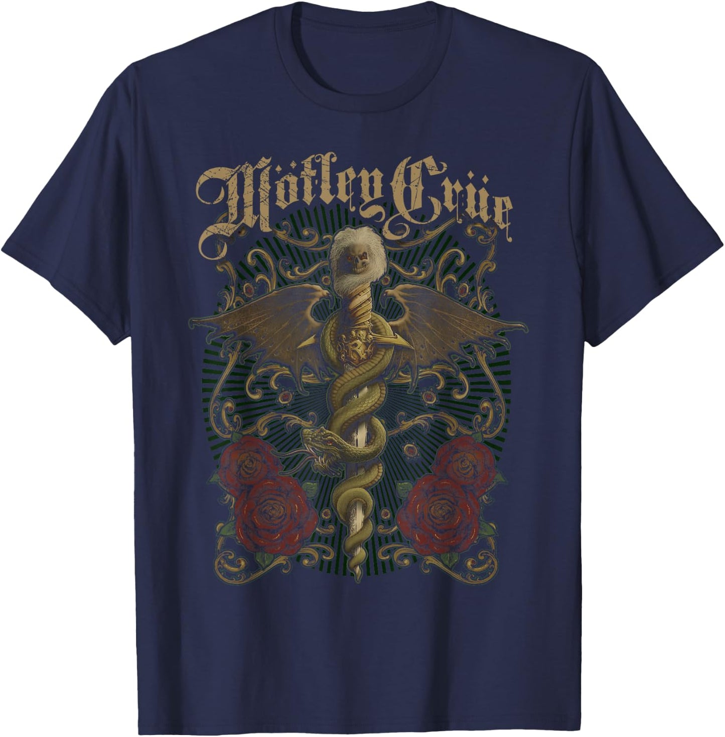 Mötley Crüe Exquisite Dagger T-Shirt - T-Shirt | Navy