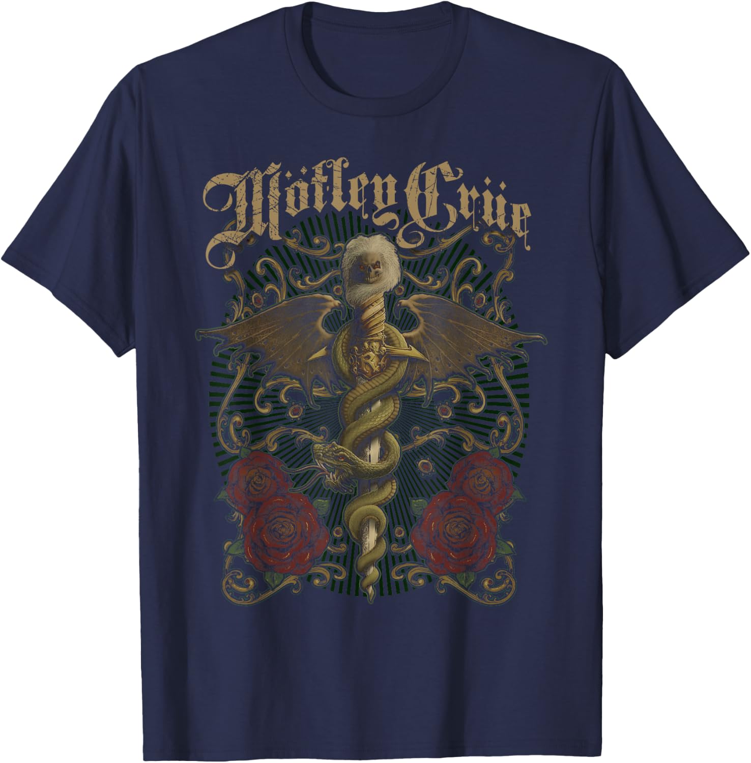 Mötley Crüe Exquisite Dagger T-Shirt - T-Shirt | Navy