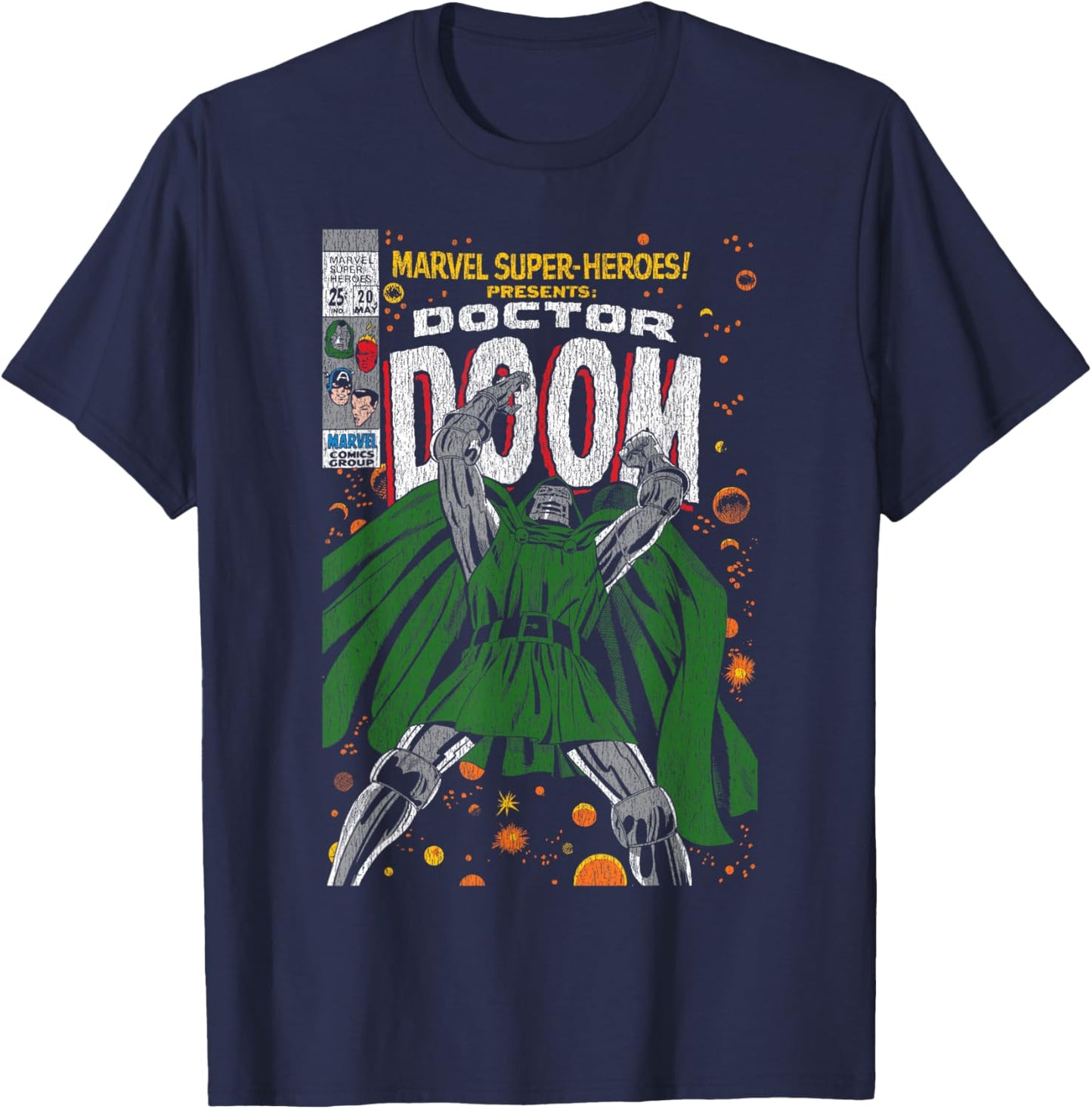 Marvel Doctor Doom Comic Cover T-Shirt - T-Shirt | Navy