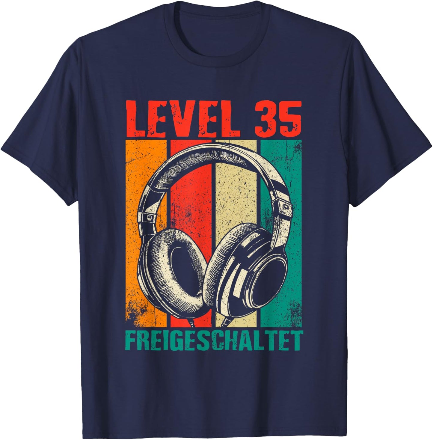 35th Birthday Men's Video Gamer Level 35 Unlocked Man , black T-Shirt - T-Shirt | Navy