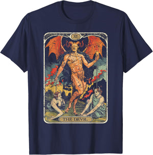 Tarot Card Vintage Devil T-Shirt - T-Shirt | Navy