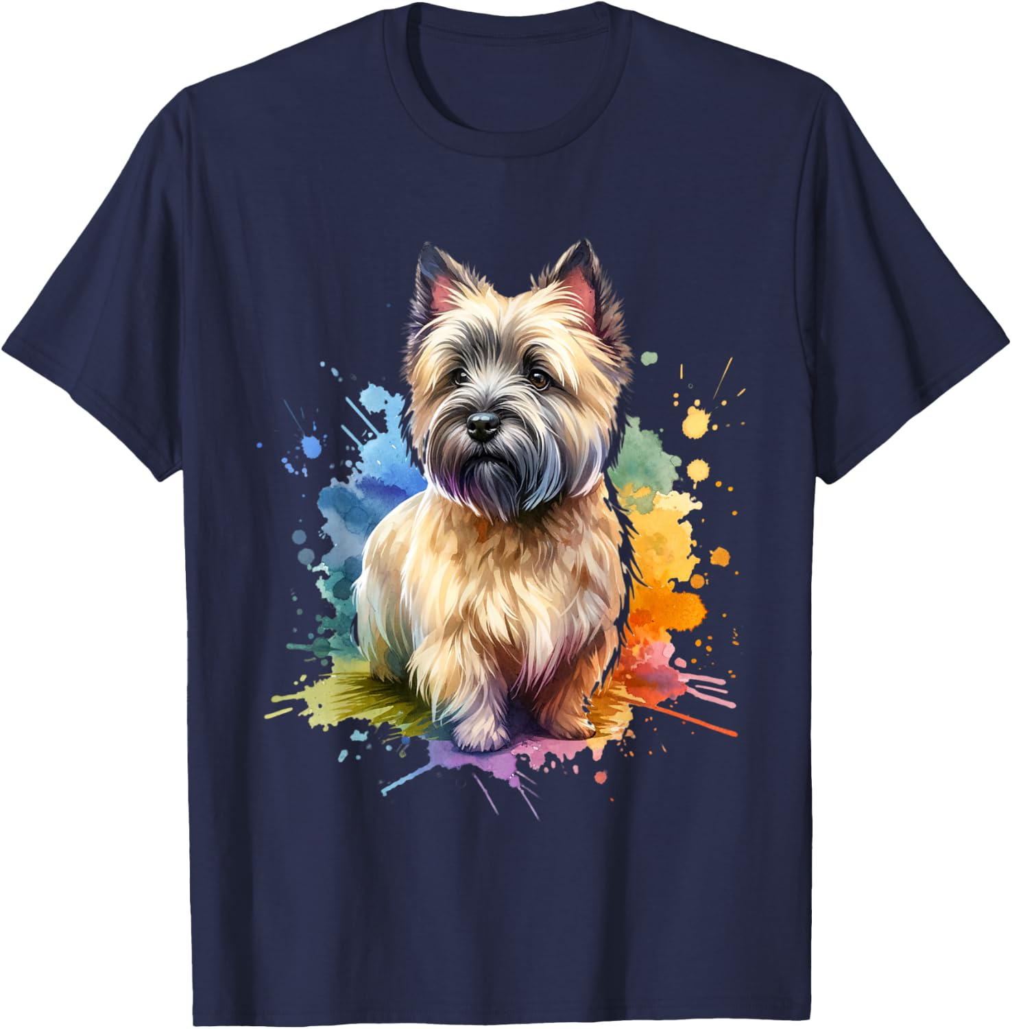 Cairn Terrier Dog Artwork T-Shirt - T-Shirt | Navy