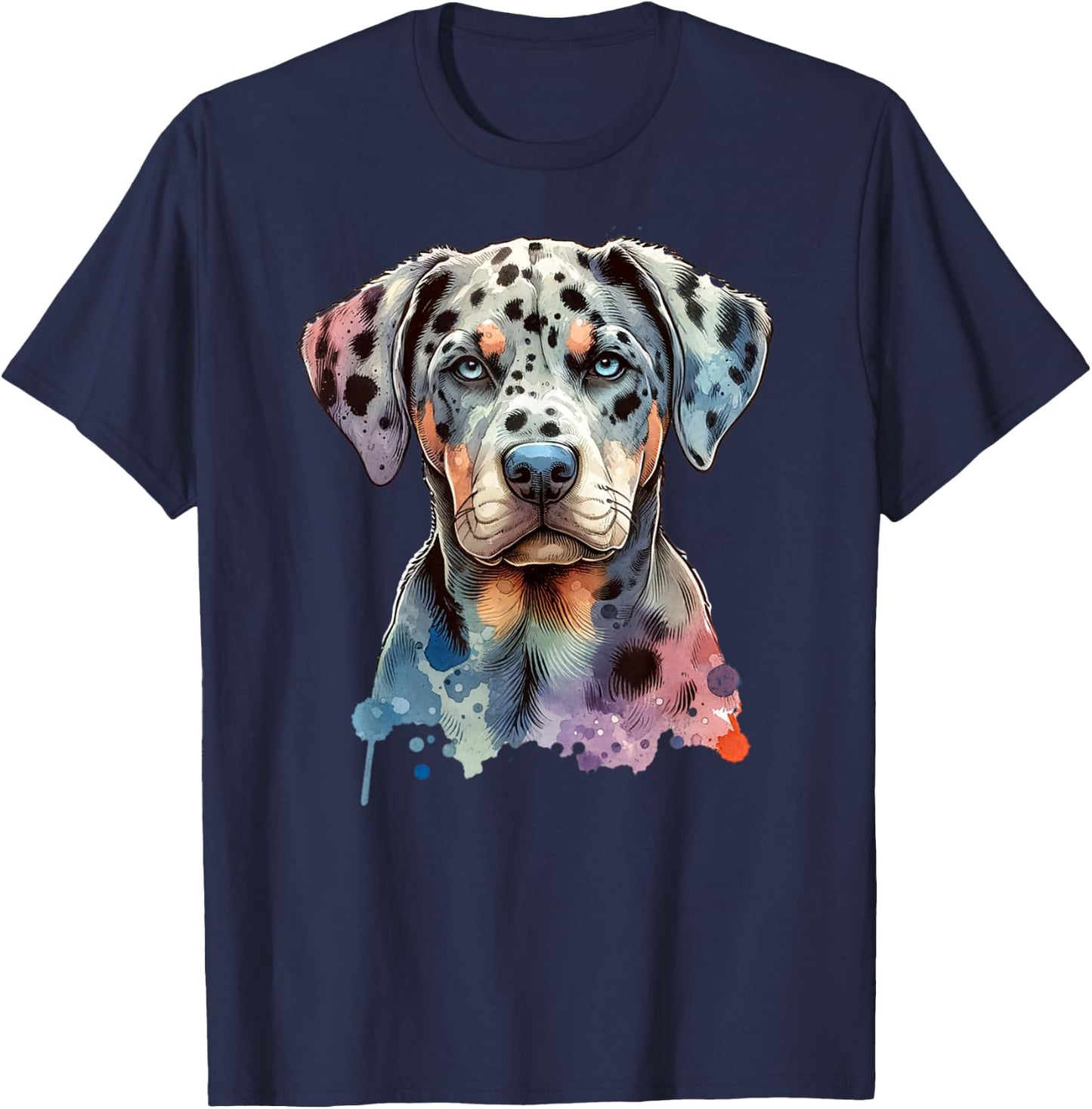 Catahoula Leopard Dog Artwork T-Shirt - T-Shirt | Navy