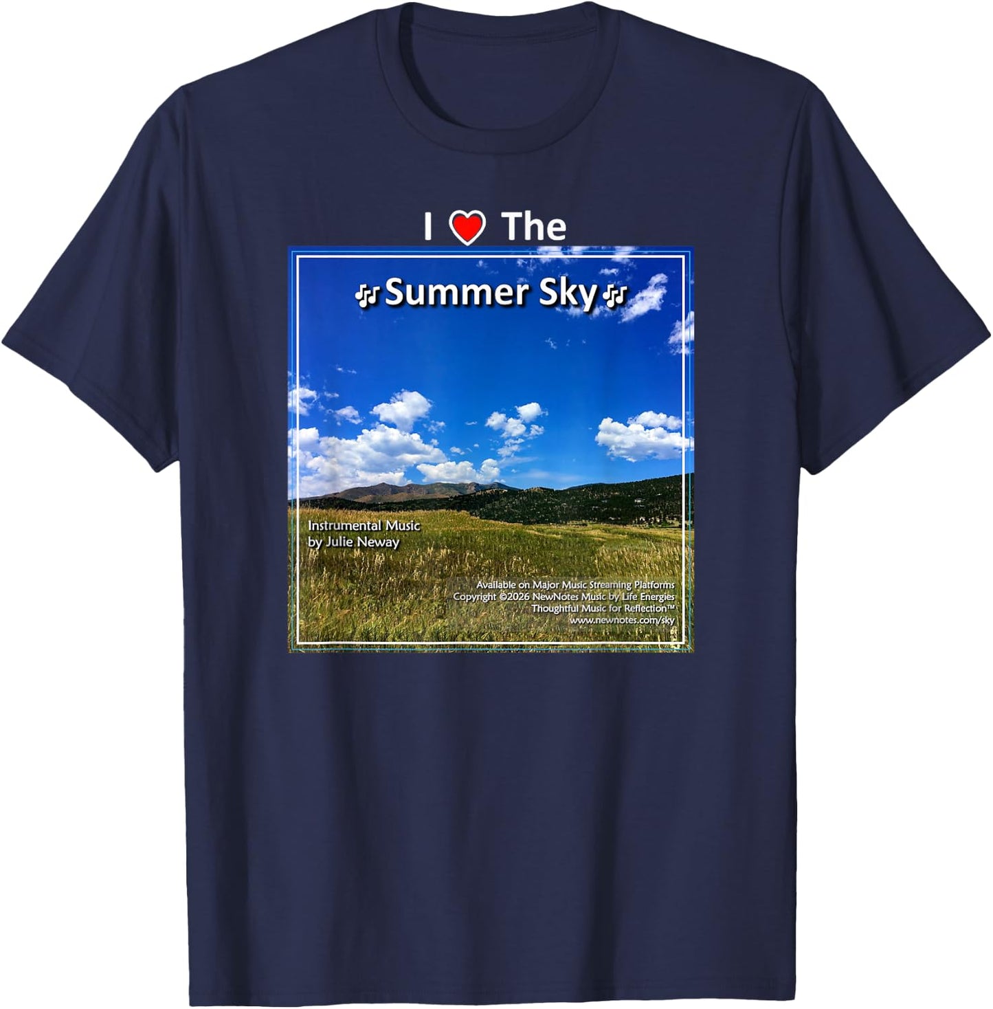 I Love the Summer Sky by Julie Neway T-Shirt - T-Shirt | Navy