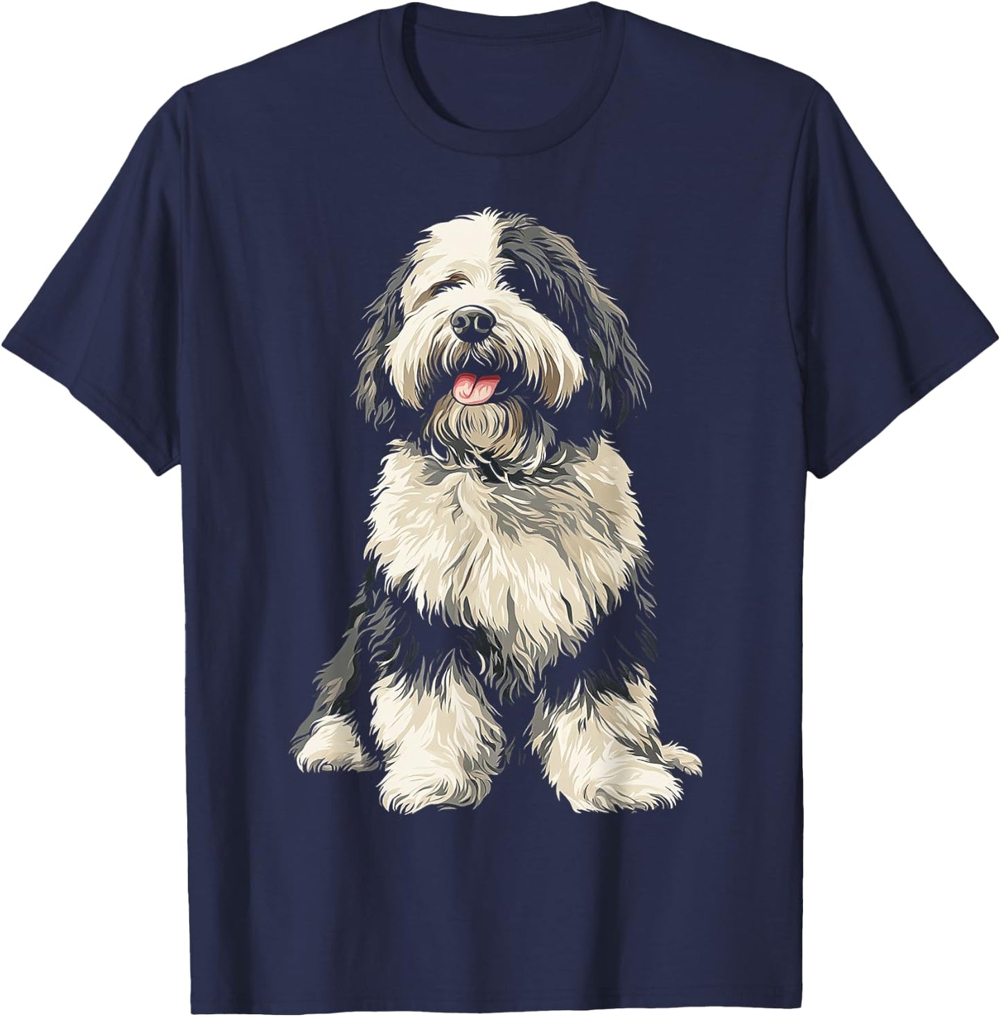 Old English Sheep Dog Dog Pet Artwork Old English Sheep Dog Women Kids T-Shirt - T-Shirt | Navy