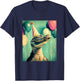 Crocodile Retro Art Print Birthday Party Balloons Party Hat T-Shirt - T-Shirt | Navy