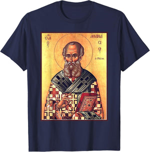 St. Athanasius of Alexandria Eastern Orthodox Byzantine Art T-Shirt - T-Shirt | Navy