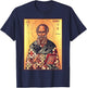 St. Athanasius of Alexandria Eastern Orthodox Byzantine Art T-Shirt - T-Shirt | Navy