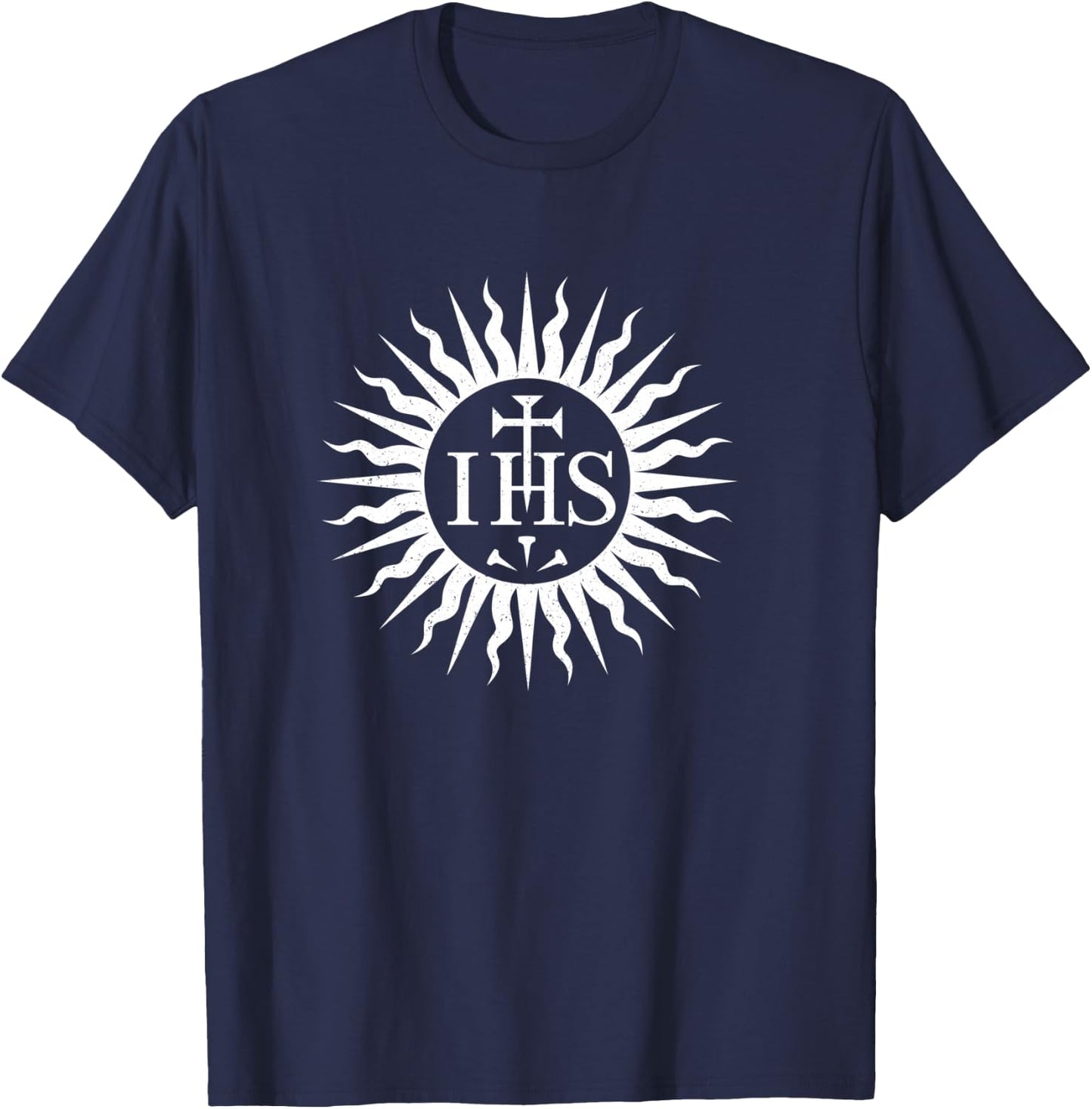IHS Symbol Monogramme DE JÉSUS CHRISTOGRAMME Manche Longue T-Shirt - T-Shirt | Navy