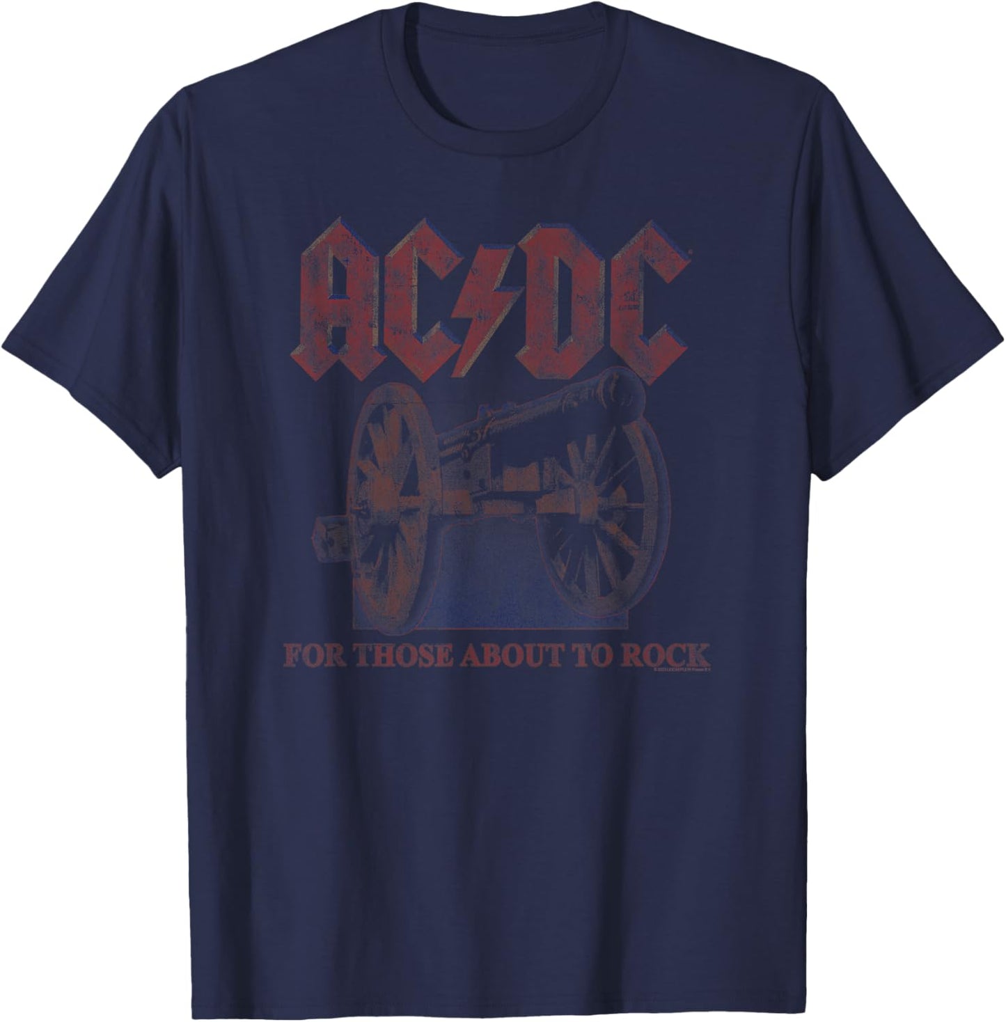 Official AC/DC for Those About to Rock Cannon Band T-Shirt - T-Shirt | Navy
