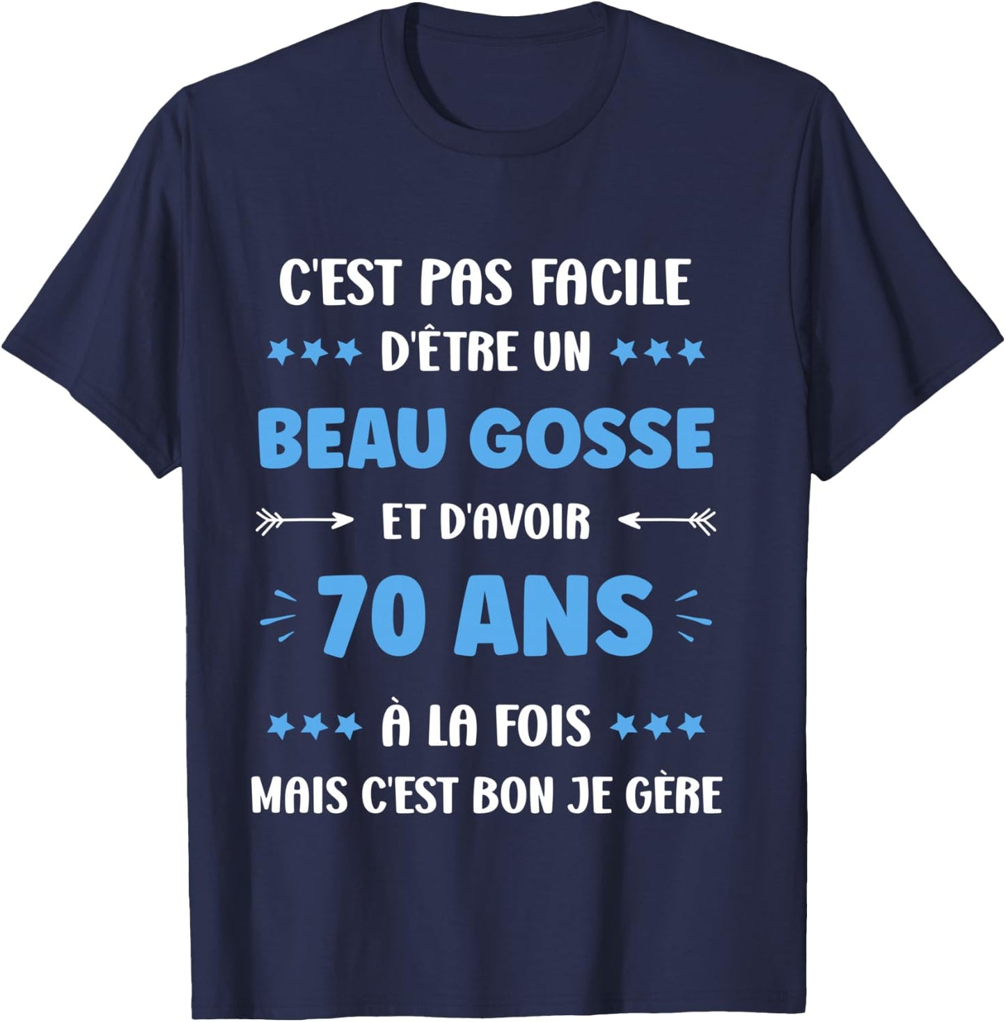 Humor 70th Birthday Man 70 Years , Black, S T-Shirt - T-Shirt | Navy