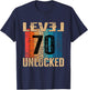 70. Geburtstag Level Unlocked Vintage Retro T-Shirt - T-Shirt | Navy