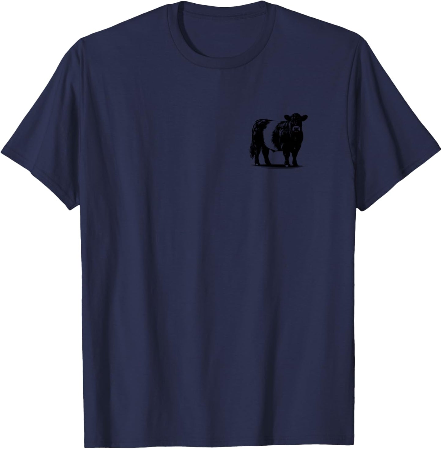 Cow Farmer Breeder - Monochromatic Belted Galloway Cattle T-Shirt - T-Shirt | Navy