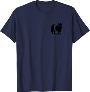 Cow Farmer Breeder - Monochromatic Belted Galloway Cattle T-Shirt - T-Shirt | Navy