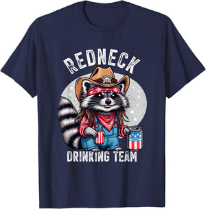 Redneck Hillbilly Raccoon White Party Costume, Black, S T-Shirt - T-Shirt | Navy