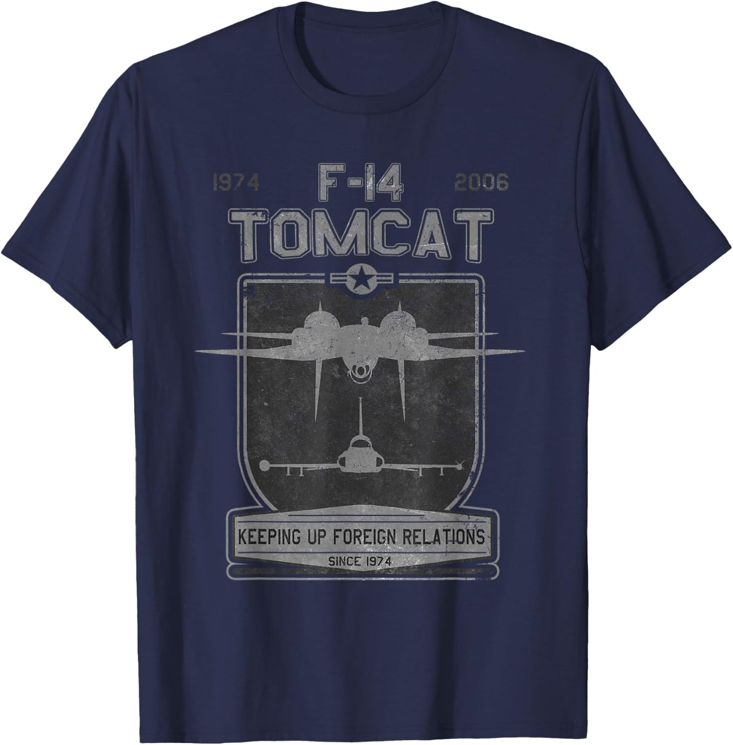 F-14 Tomcat Jet Keeping Up Foreign Relations Men Women Girls Kids T-Shirt - T-Shirt | Navy