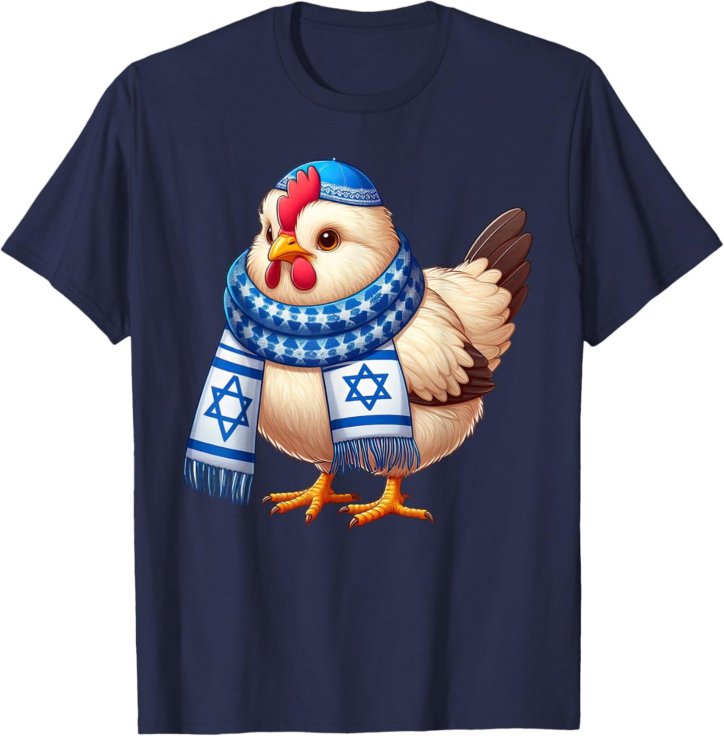 Funny Jewish Chicken Hanukkah Pajamakah T-Shirt - T-Shirt | Navy