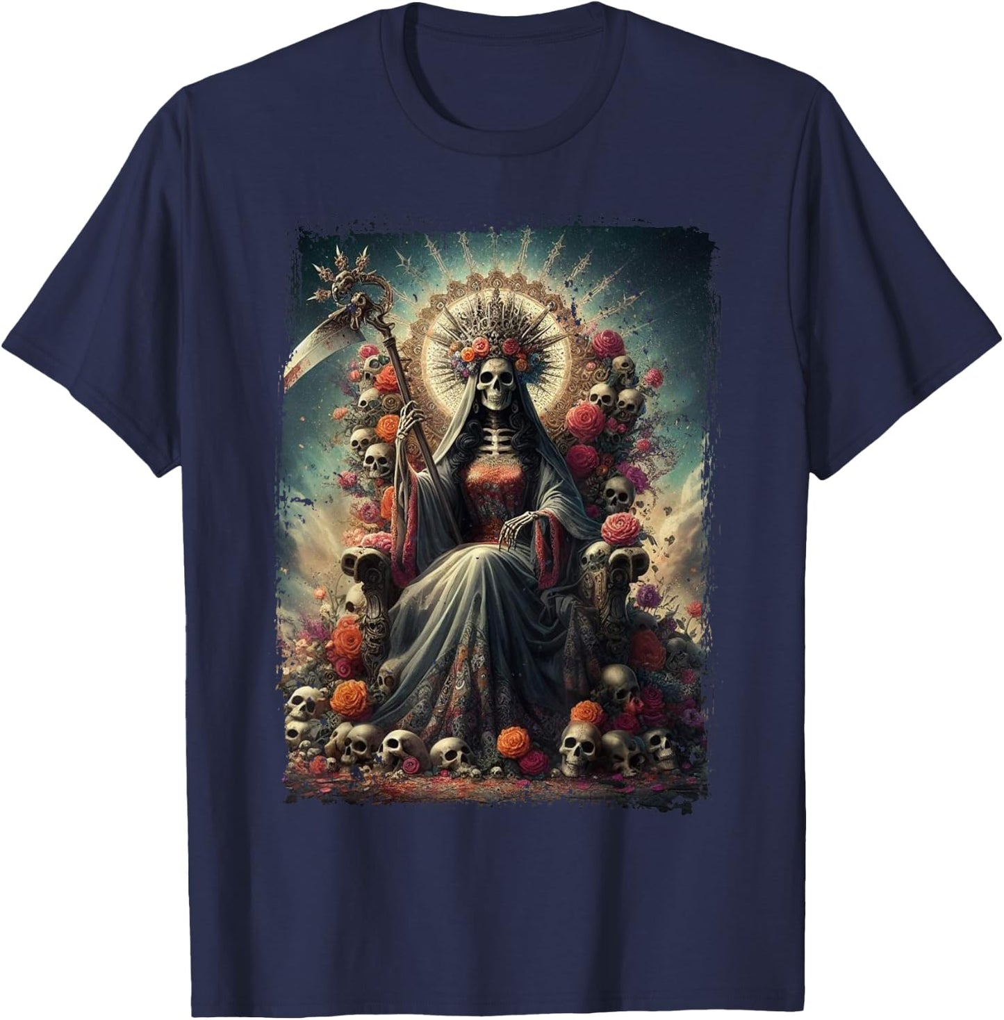 La Santa Muerte Heiliger Tod T-Shirt - T-Shirt | Navy