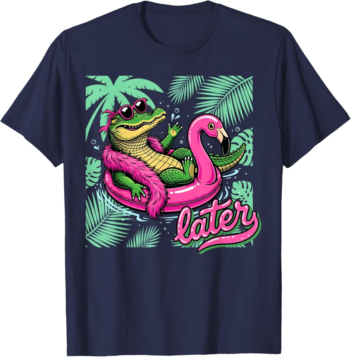 Later Gator Shirt Summer Coastal Funny Last Day of School T-Shirt - T-Shirt | Navy