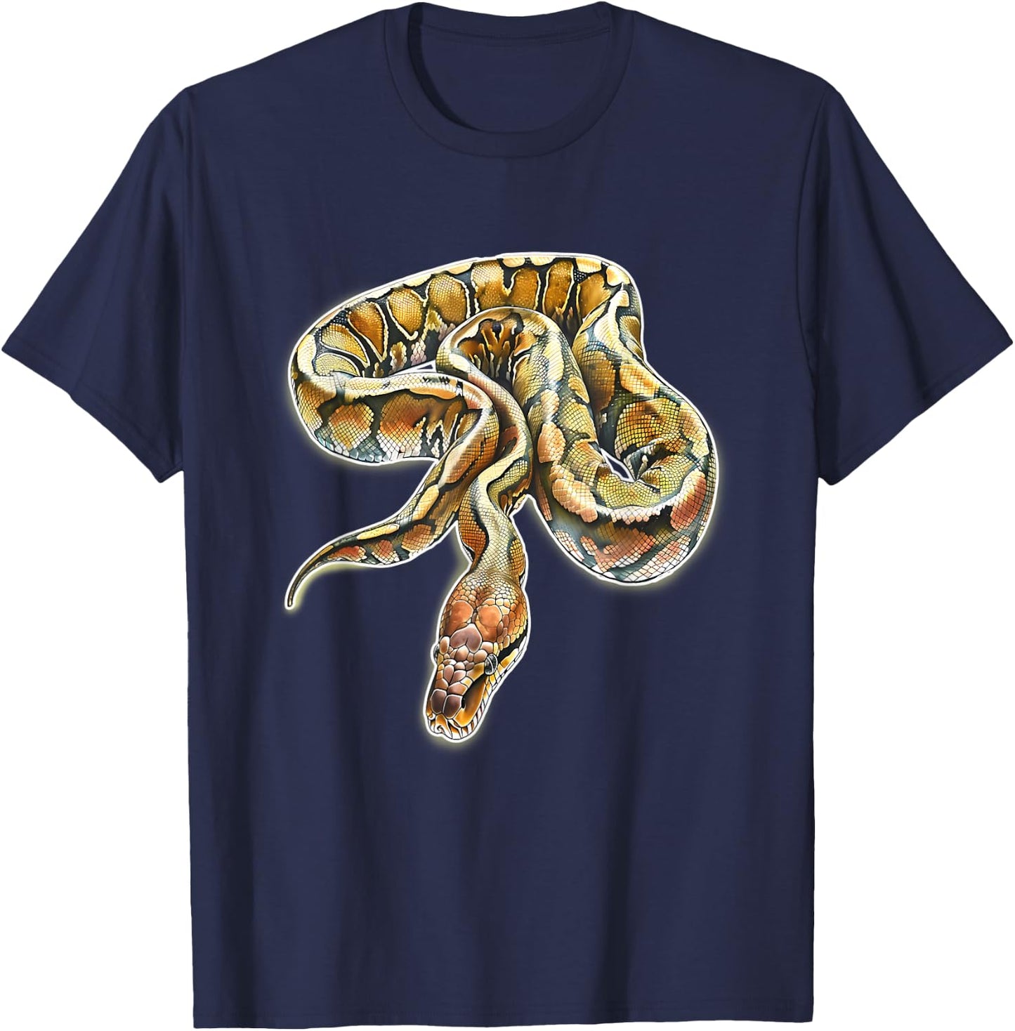 Burmese Python Snake Serpent T-Shirt - T-Shirt | Navy
