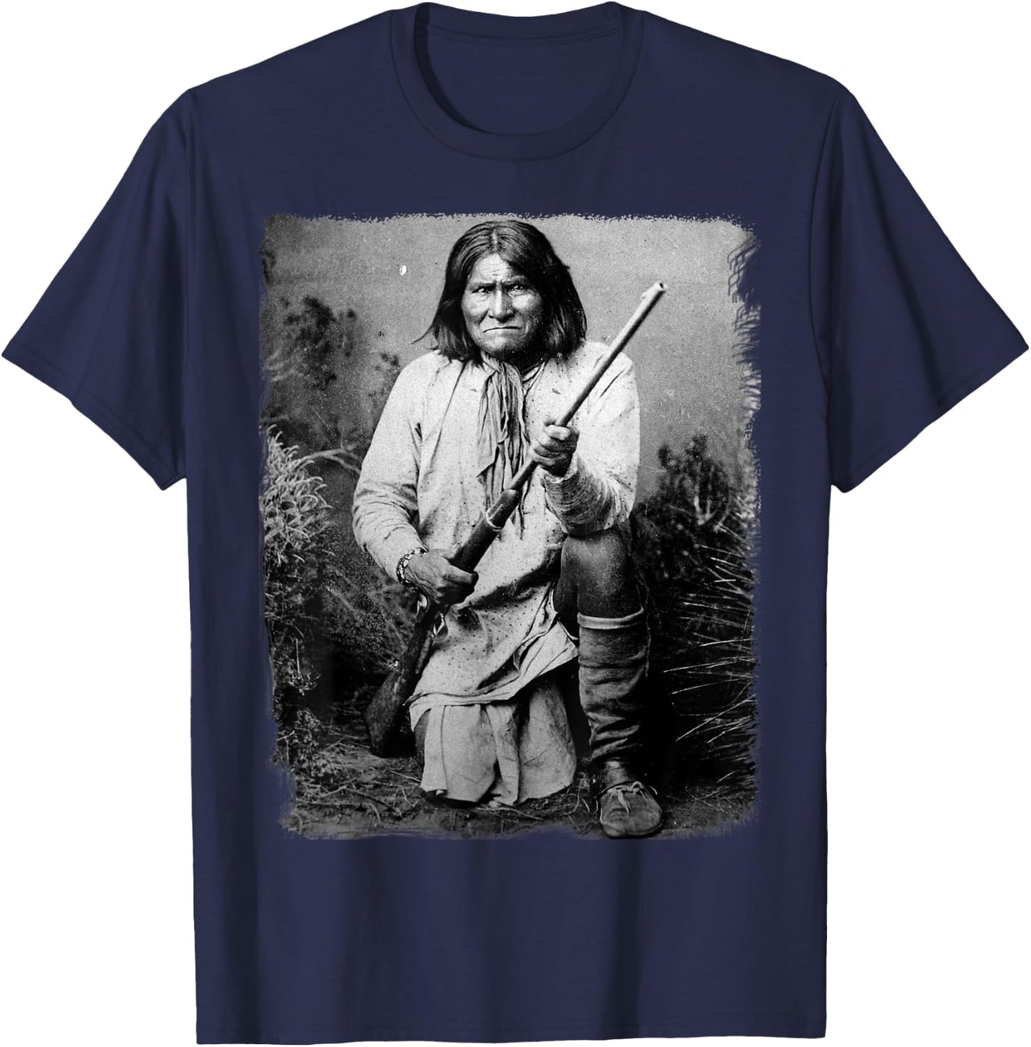 Geronimo t Shirt Warrior Native American T-Shirt - T-Shirt | Navy