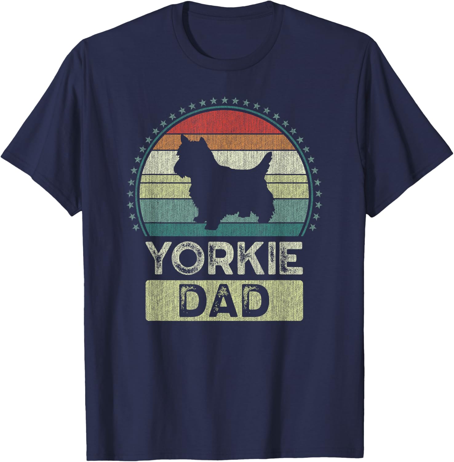 Yorkie Dad, Father's Day, Yorkshire Terrier Daddy T-Shirt - T-Shirt | Navy