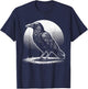 Beautiful Black Crow Raven Bird T-Shirt - T-Shirt | Navy