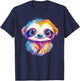 Colorful Rainbow Sloth T-Shirt - T-Shirt | Navy