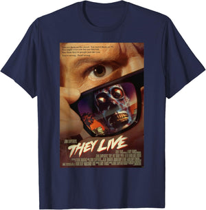 They Live Sunglasses Poster T-Shirt - T-Shirt | Navy