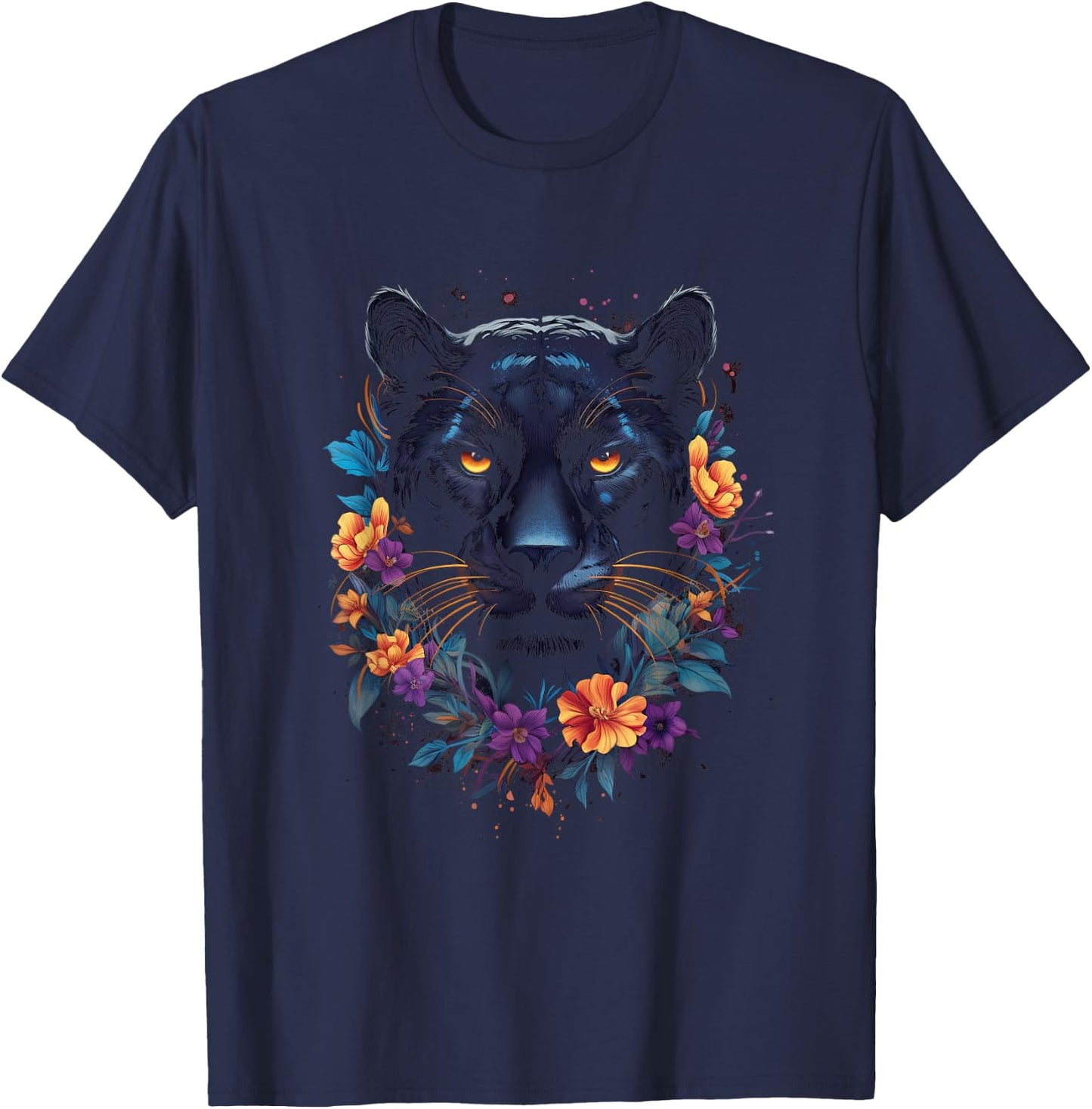 Panther with beautiful eyes black panthers T-Shirt - T-Shirt | Navy