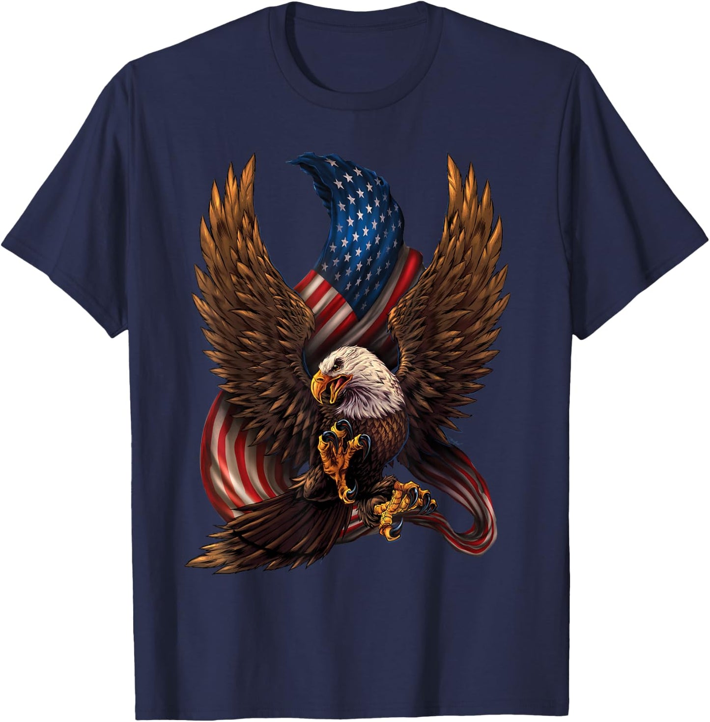 Patriotic American Design with Eagle and Flag Small T-Shirt - T-Shirt | Navy