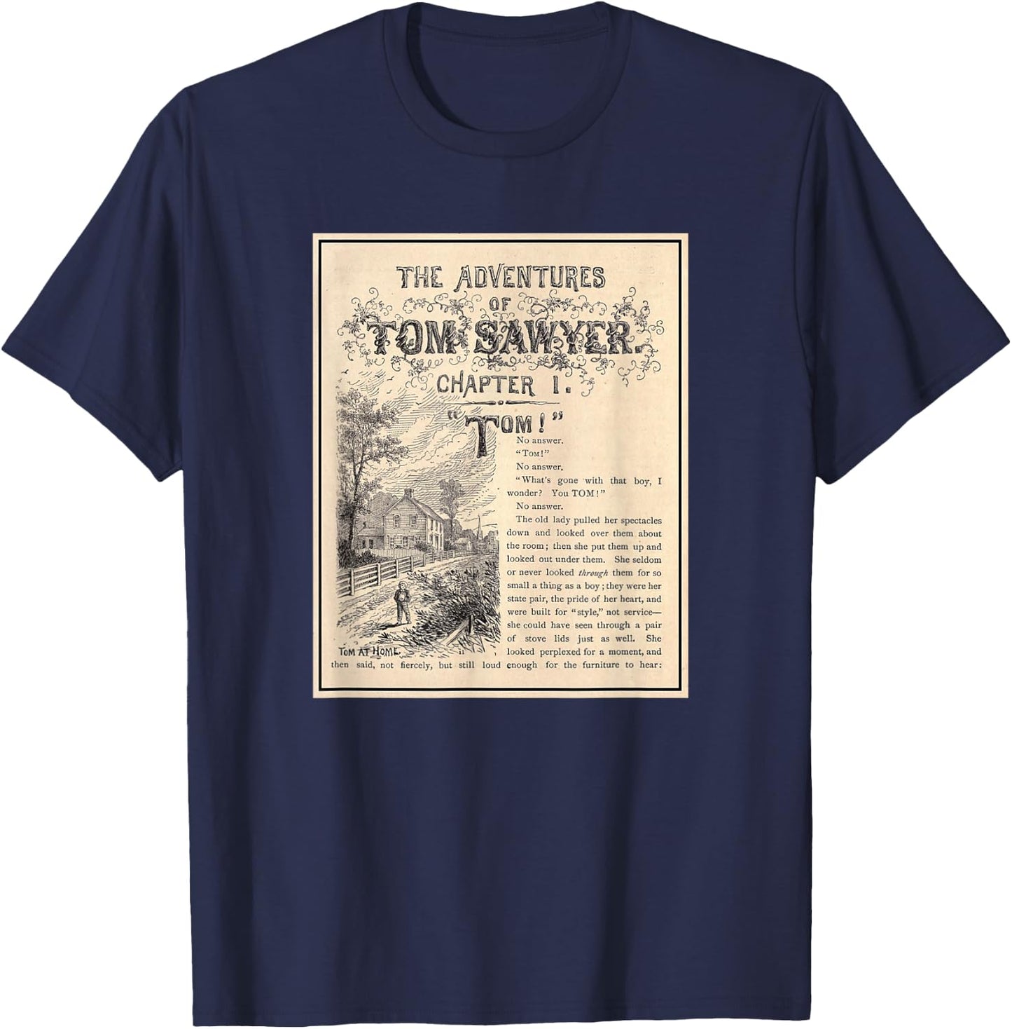 The Adventures of Tom Sawyer (1876) , Black, S T-Shirt - T-Shirt | Navy