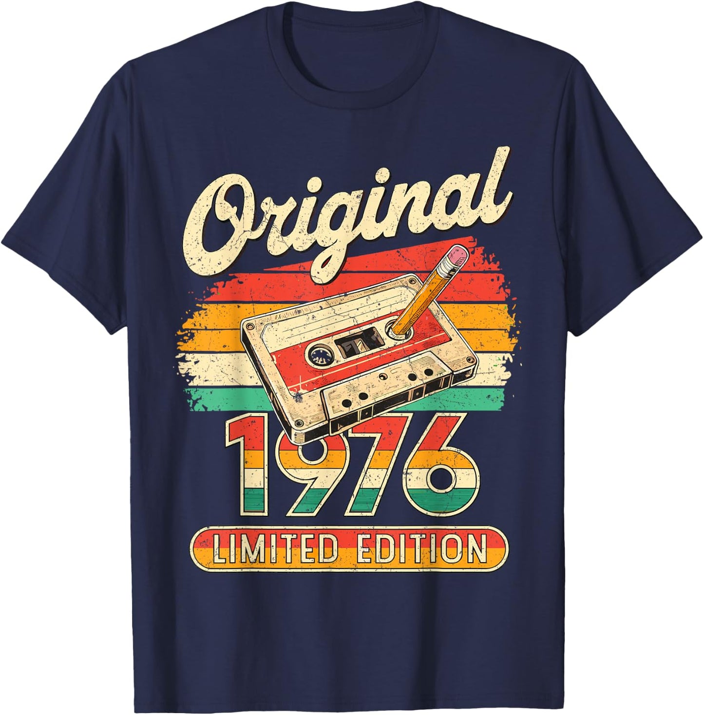 50. Geburtstag Mann Frau 50 Jahre Deko 1976 Geschenk Lustig T-Shirt - T-Shirt | Navy