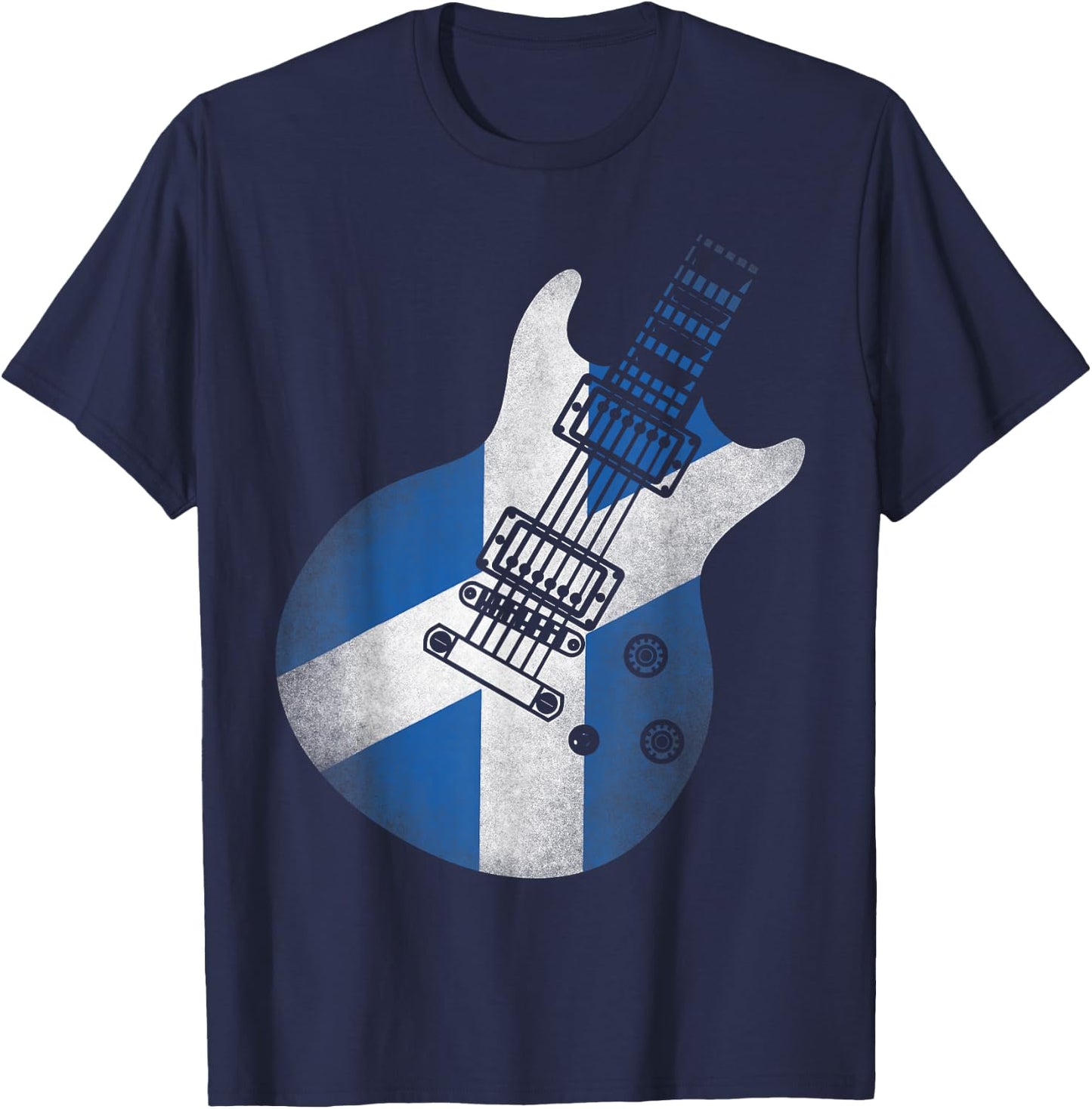 Guitar Flag Scotland T-Shirt - T-Shirt | Navy