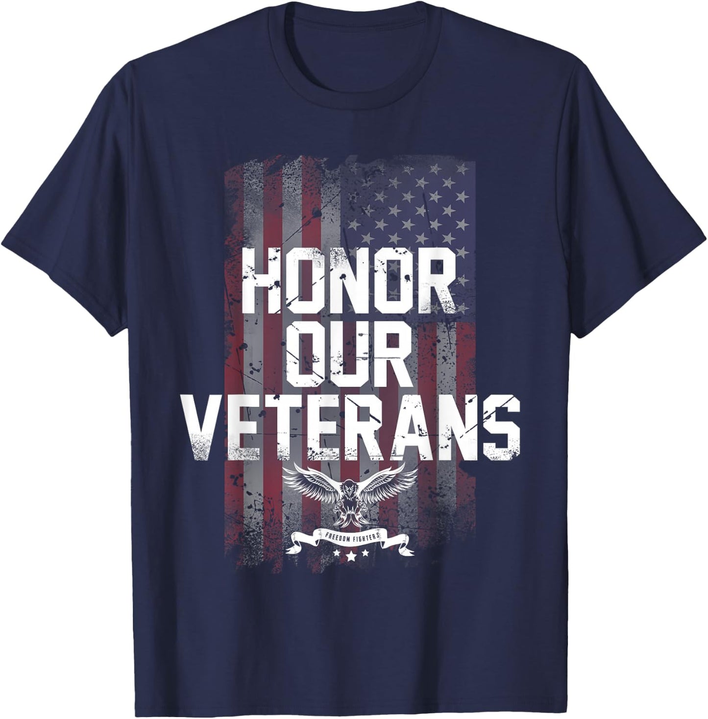 Honor Our Vets Happy Veterans Day Fallen Soldiers T-Shirt - T-Shirt | Navy