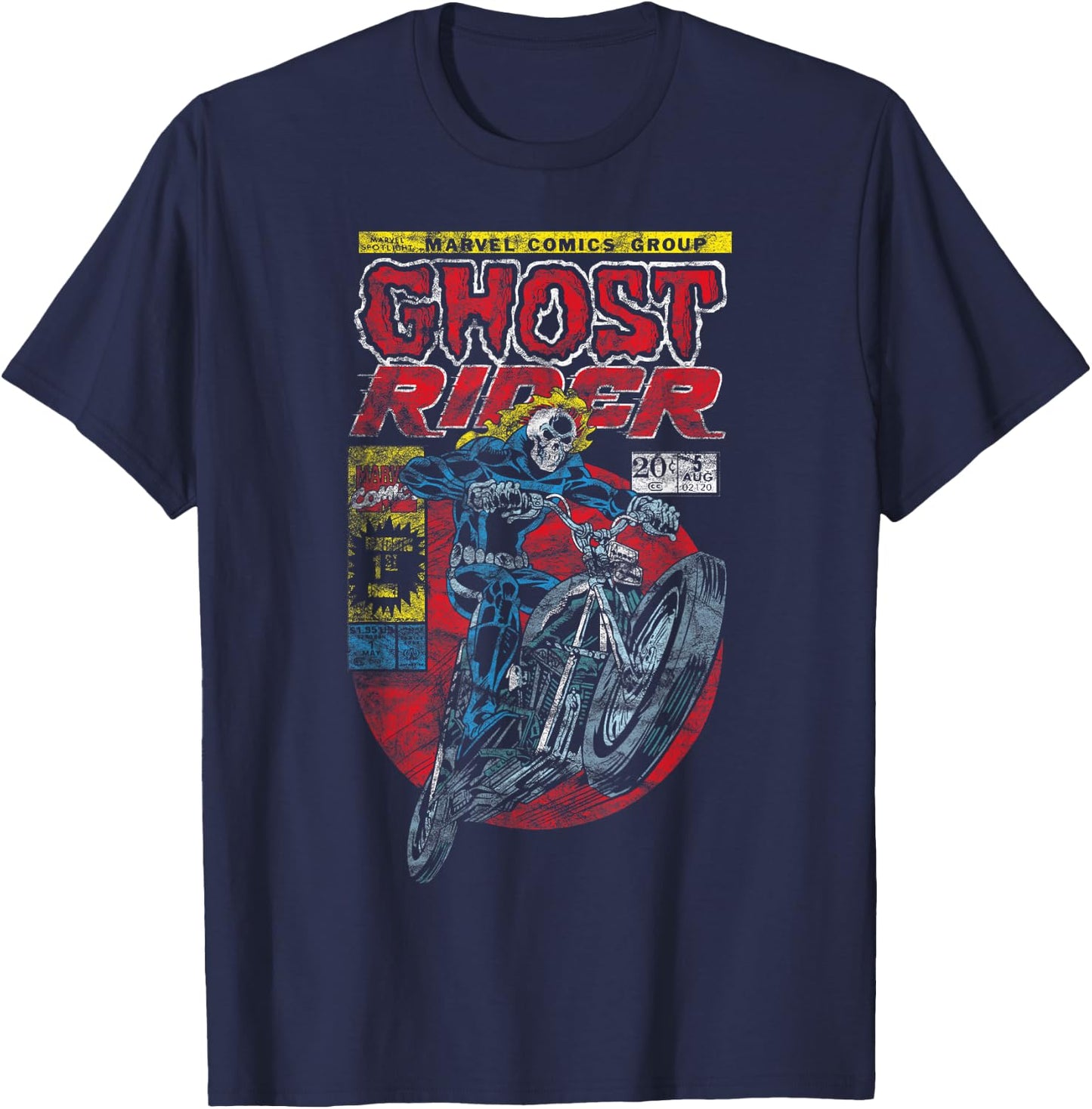 Marvel Ghost Rider Comic Cover , black, s T-Shirt - T-Shirt | Navy