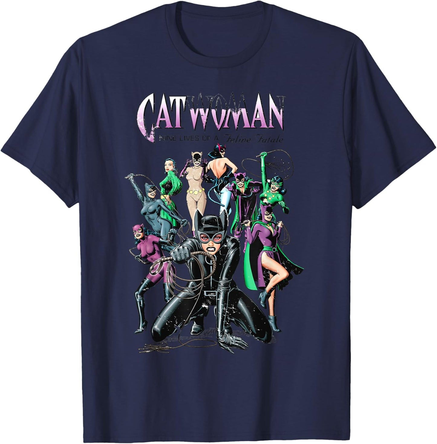DC Catwoman Cover Nine Lives T-Shirt - T-Shirt | Navy