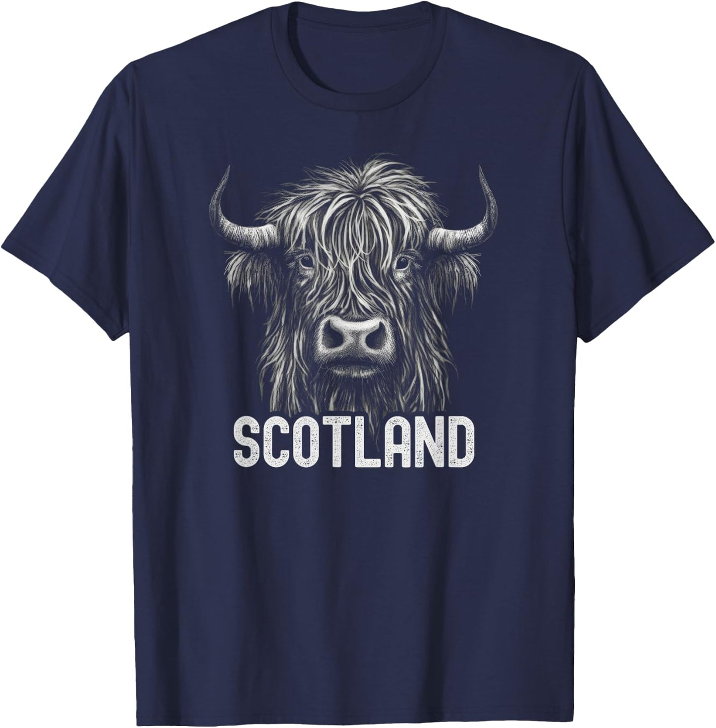 Scottish Highland Cow Scotland Trip T-Shirt - T-Shirt | Navy
