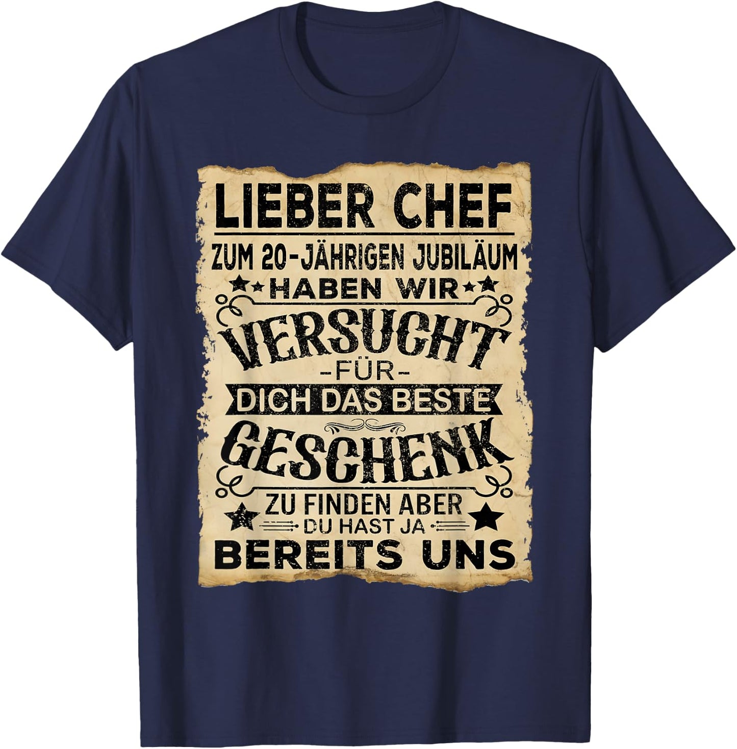 for Service Anniversary & Company Anniversary Chef 20th Anniversary, black T-Shirt - T-Shirt | Navy