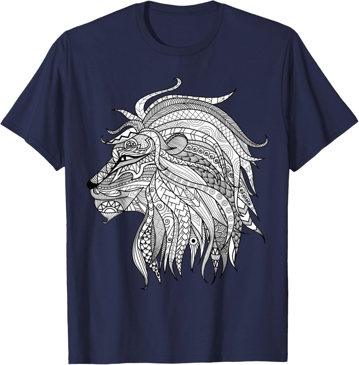 Lion Love - Color Your Own Colorific Design T-Shirt - T-Shirt | Navy