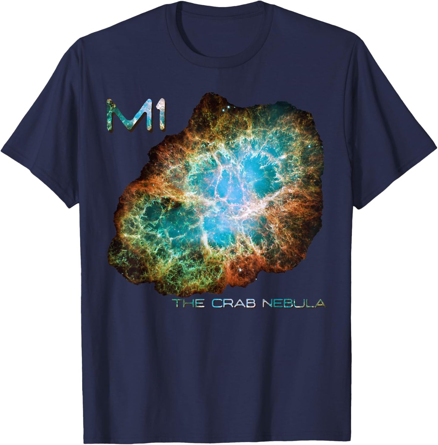 M1 The Crab Nebula Messier Object 1 Astronomy Astronaut T-Shirt - T-Shirt | Navy