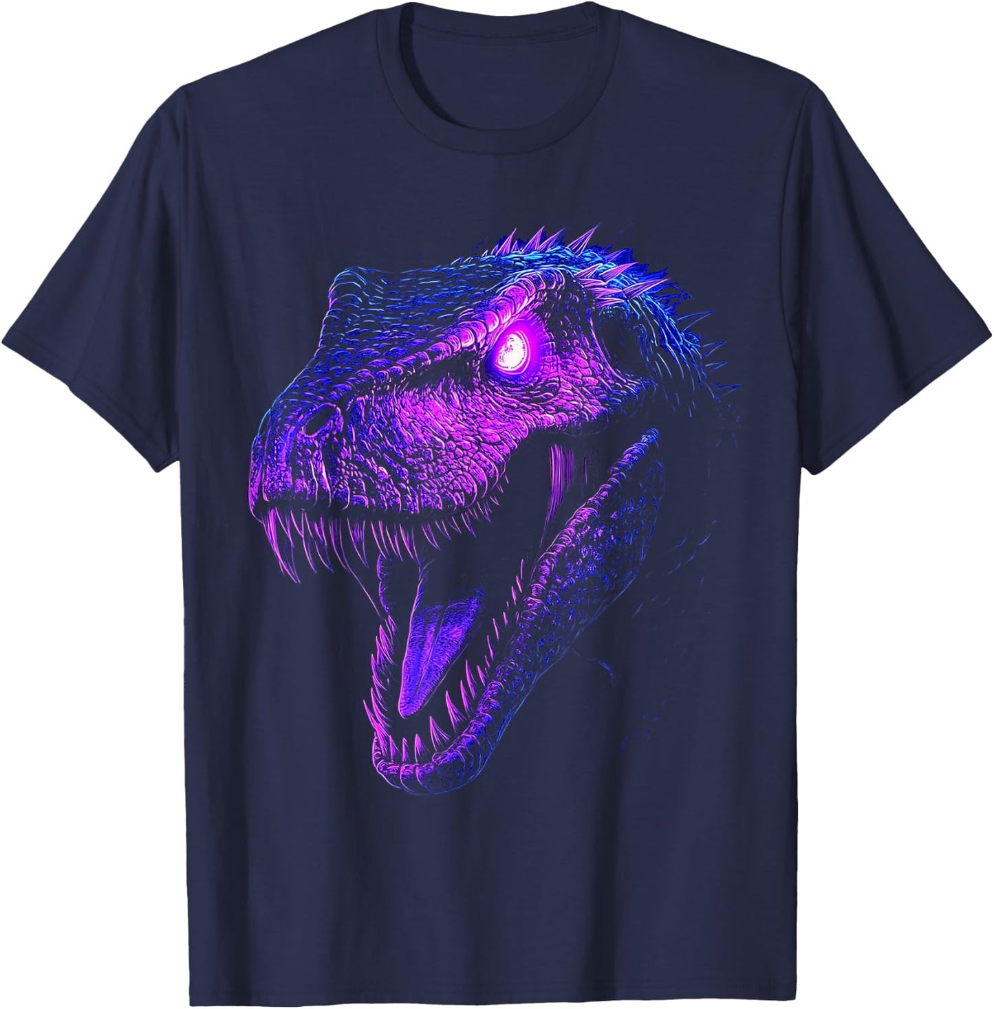 Dinosaur Blue Eyes Graphic Art Dinosaur T-Shirt - T-Shirt | Navy