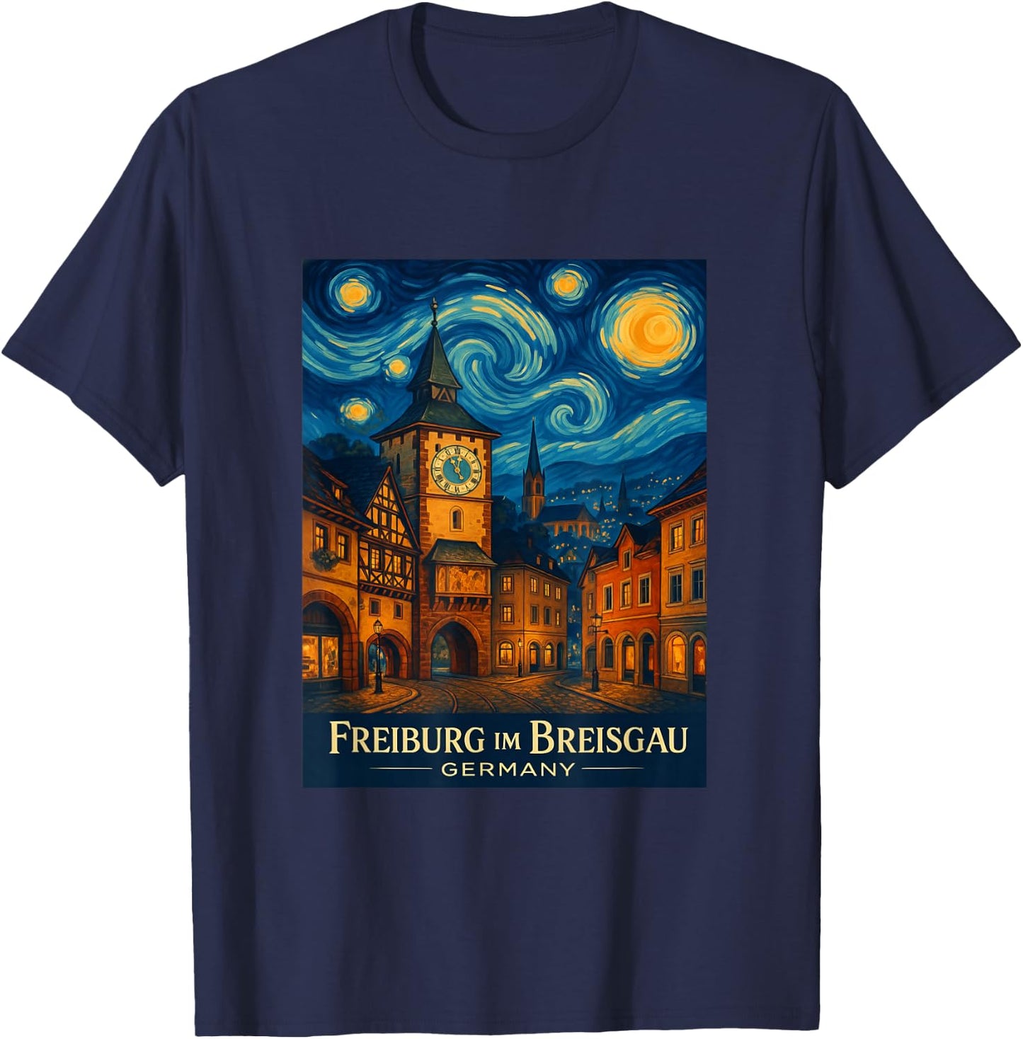 Freiburg Im Breisgau Skyline T-Shirt - T-Shirt | Navy