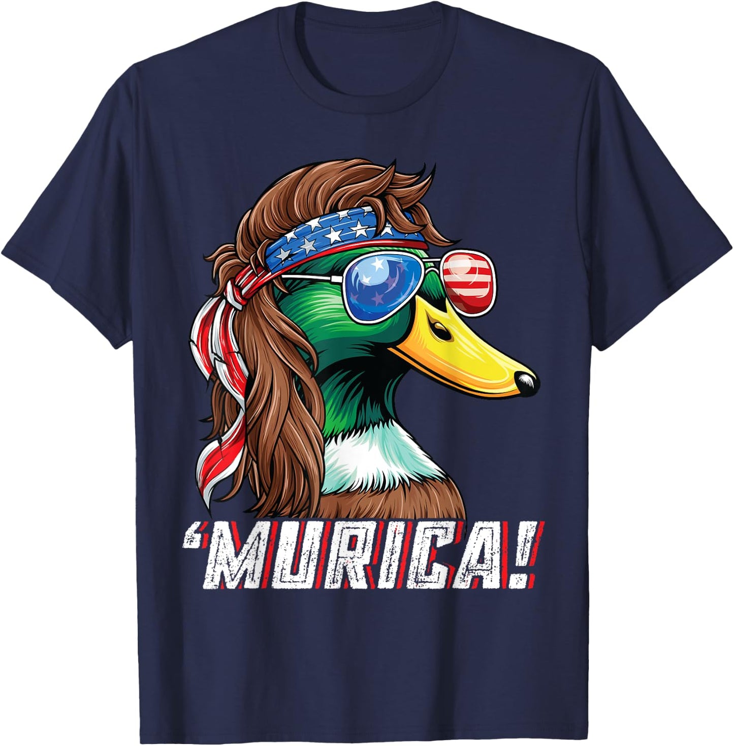 Patriotic Duck Hunter Shirt USA Funny Murica 4th of July Kids Men T-Shirt - T-Shirt | Navy