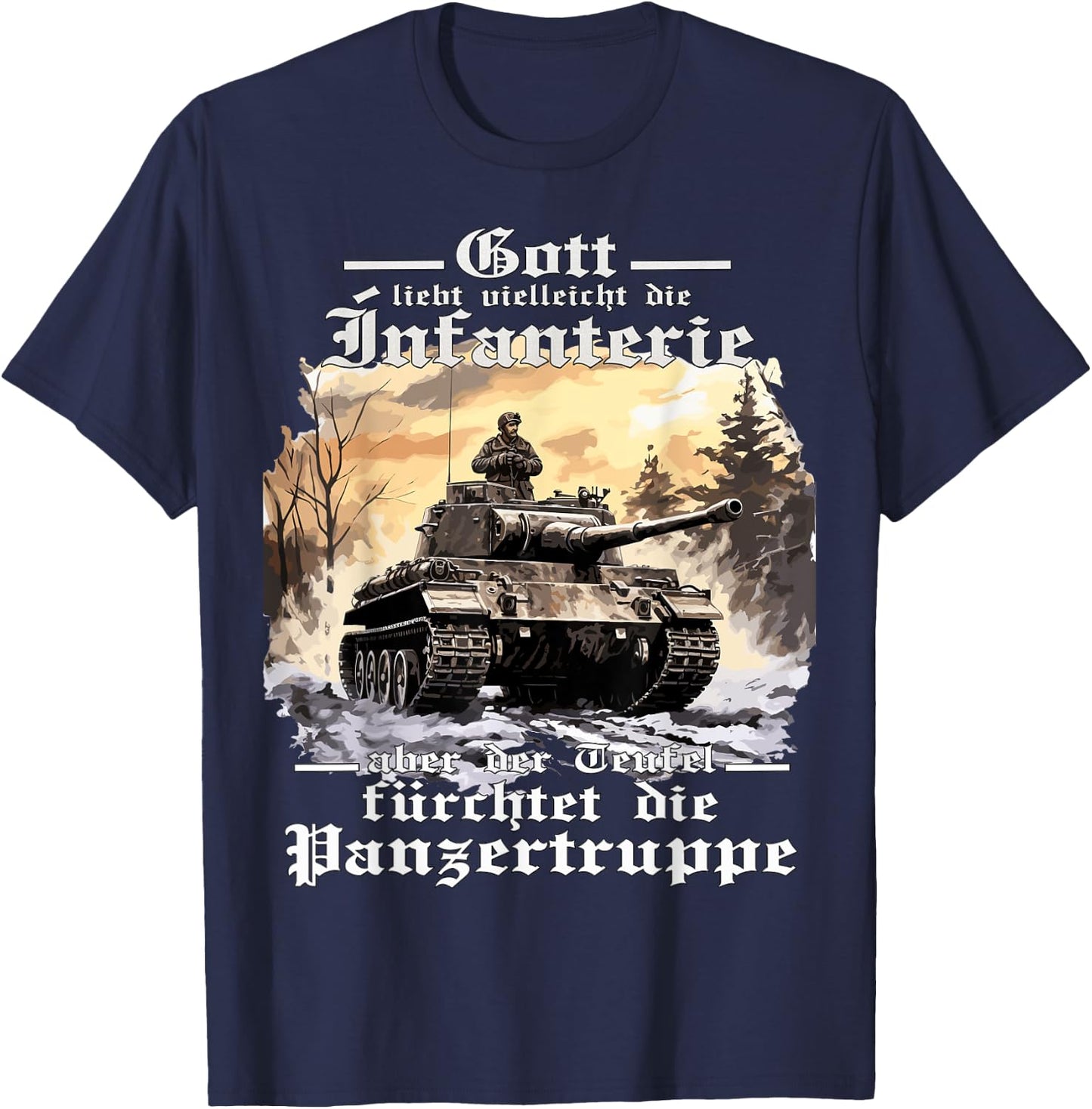 Tank Driver Soldiers T 2nd WK Army Tank Troop Soldiers, black T-Shirt - T-Shirt | Navy
