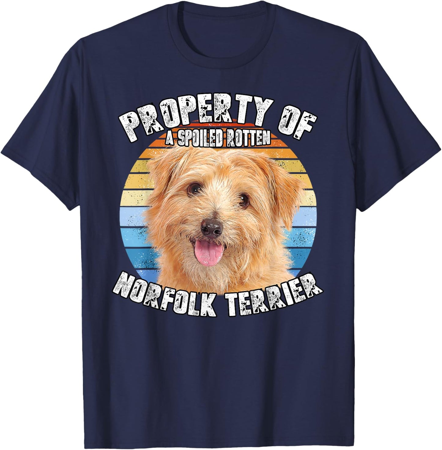 Norfolk Terrier Retro Property Of T-Shirt - T-Shirt | Navy