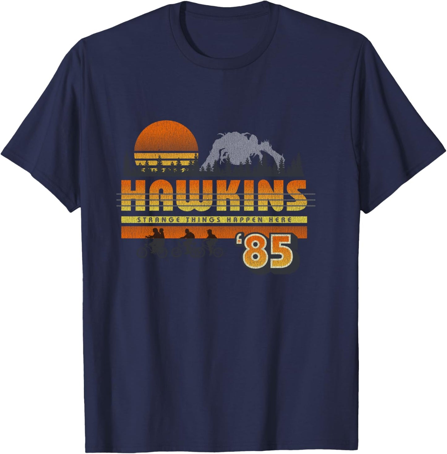 Stranger Things Hawkins Retro 85 T-Shirt - T-Shirt | Navy