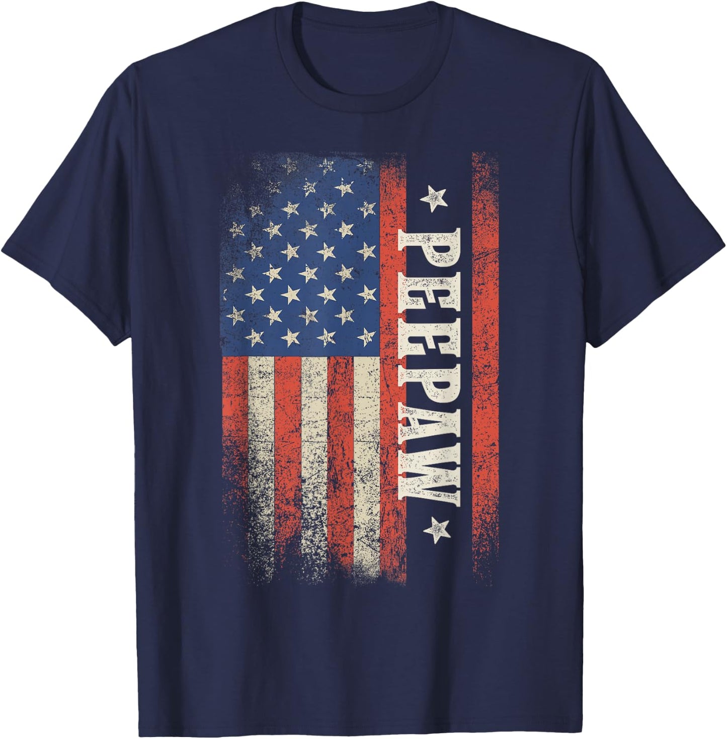 Peepaw American Flag Patriotic USA Vintage T-Shirt - T-Shirt | Navy