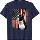 USA 4th July American Flag Boston Terrier Lover T-Shirt - T-Shirt | Navy