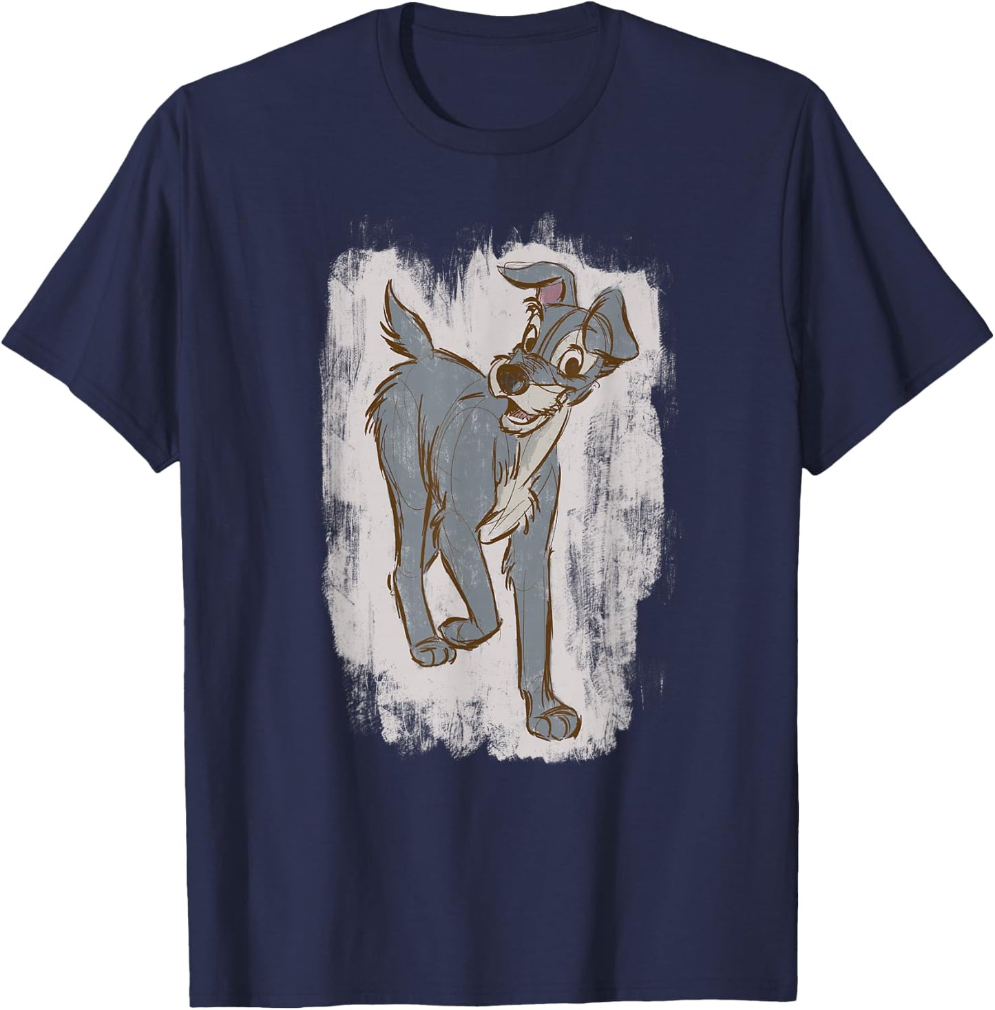 Disney Lady And The Tramp Strut Sketch T-Shirt - T-Shirt | Navy